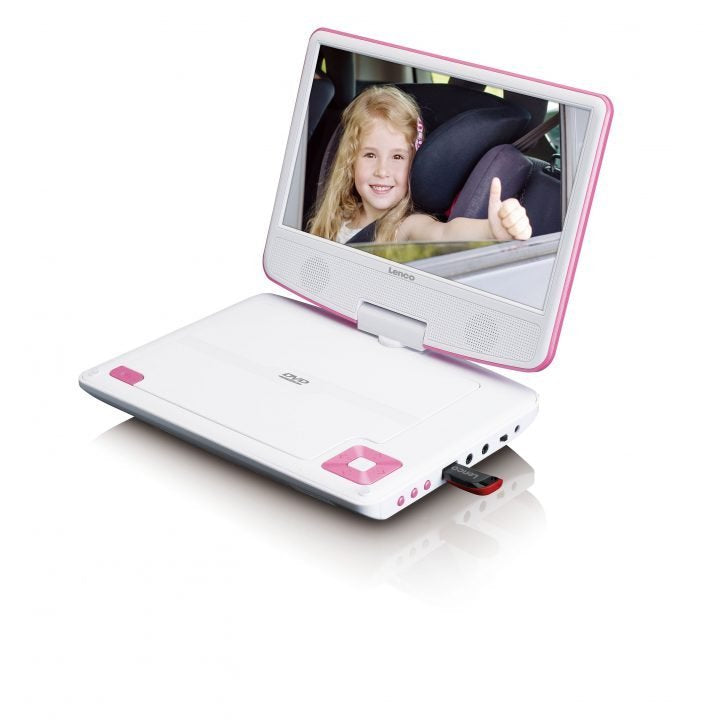 Lenco Dvp-910 Reproductor De Dvd Portátil Convertible 22,9 Cm (9") Negro, Rosa