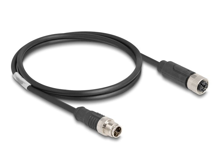 Delock 80860 Cable M12 Codificado X 8 Pin Macho A Hembra Pvc 1 M