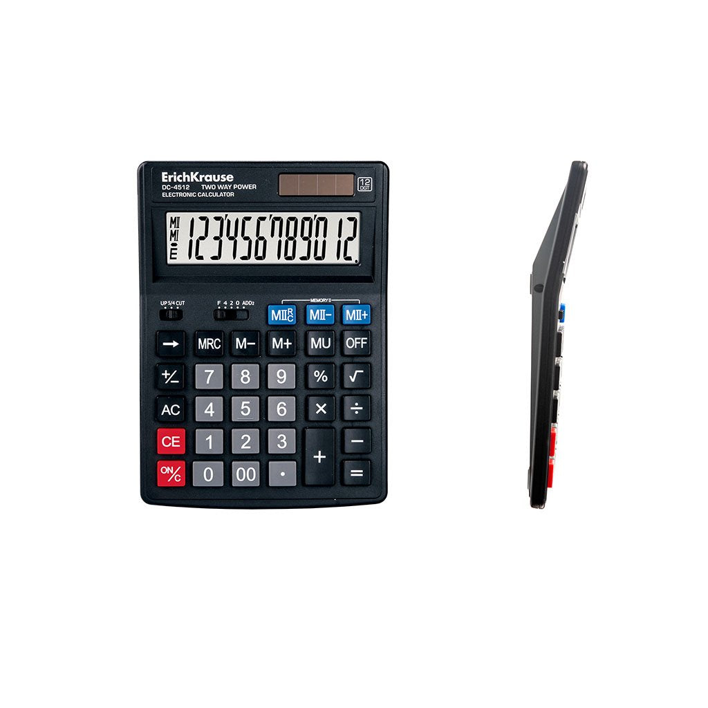 Erichkrause Calculadora Pantalla Lcd De 12 Digitos Negro