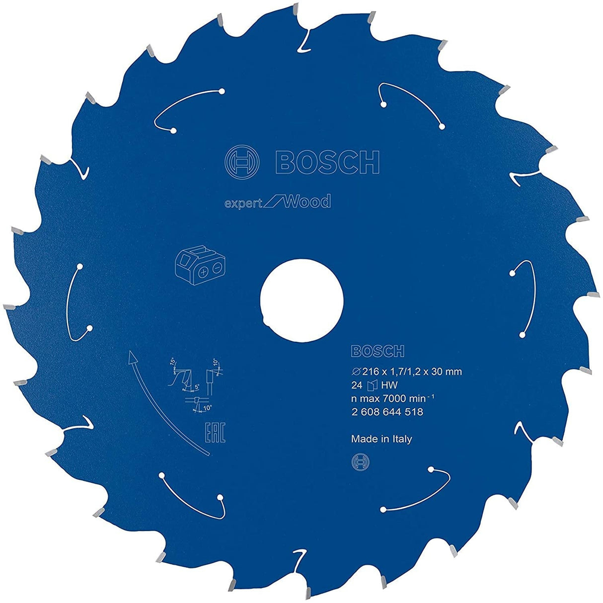 Hoja De Sierra Circular Bosch Professional Expert Para Madera, Ø 216 Mm, Orificio 24z 30 Mm, Para Tronzadoras A Batería 2608644518