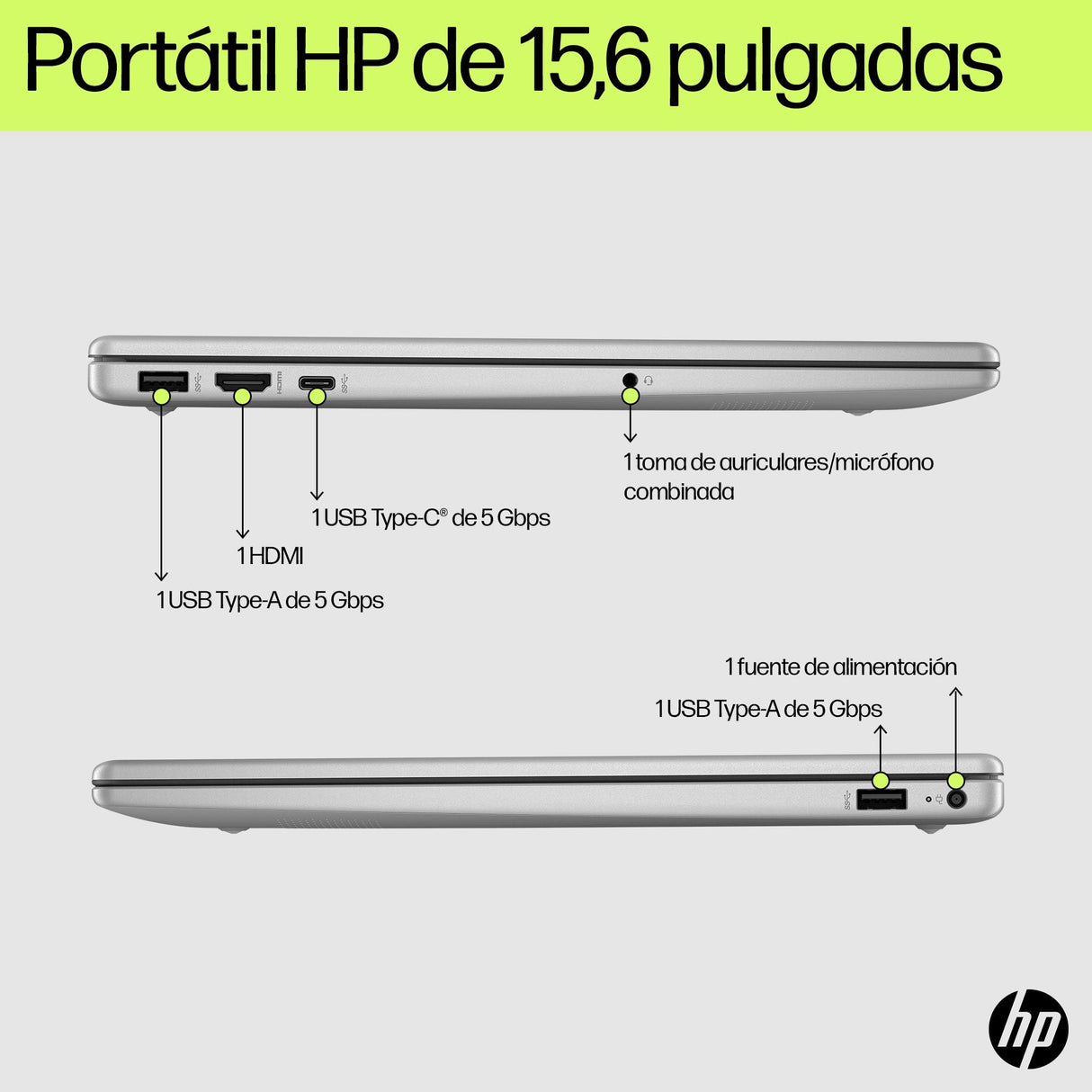 Portatil Hp Laptop 15 White I3 N305 8gb Ddr4 256gb M2 Nvme 15.6" Windows