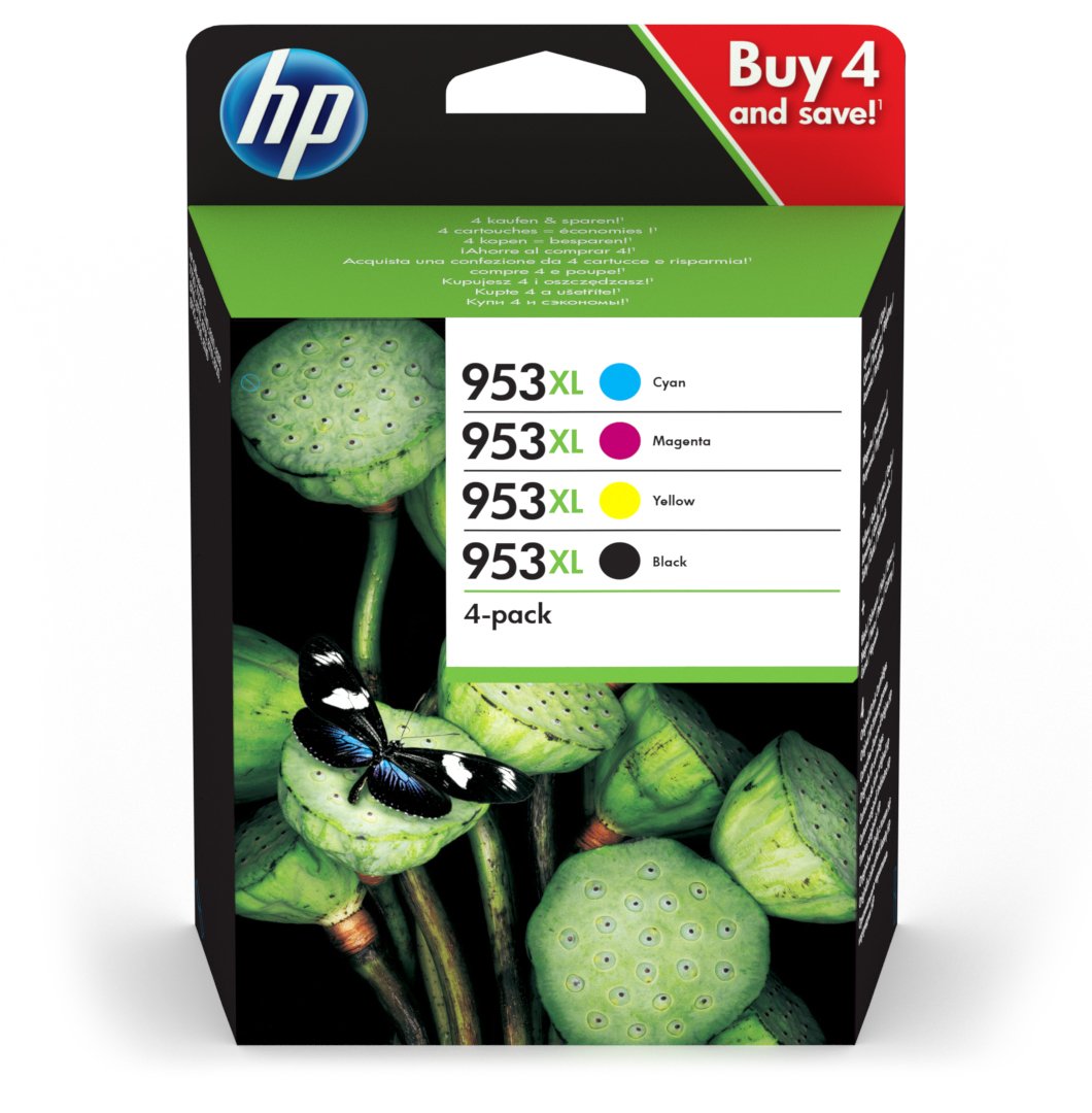 Hp Multipack Negro / Cian / Magenta / Amarillo 3hz52ae Mcvp 01 953 Xl