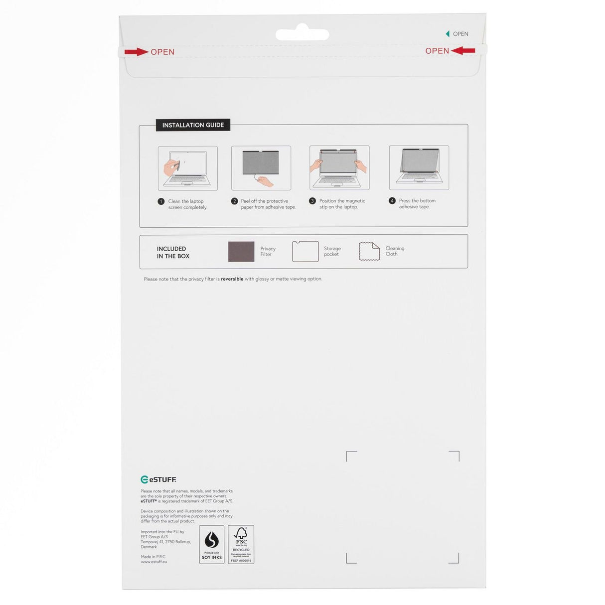 EAN 5715063113677 - eSTUFF GLBMMB15-23 filtro para monitor 38,9 cm (15.3") Portátil Filtro de privacidad para pantallas sin m imagen 2