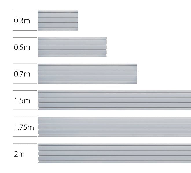 System X - Horizontal Mounting Rail - 2m, Black