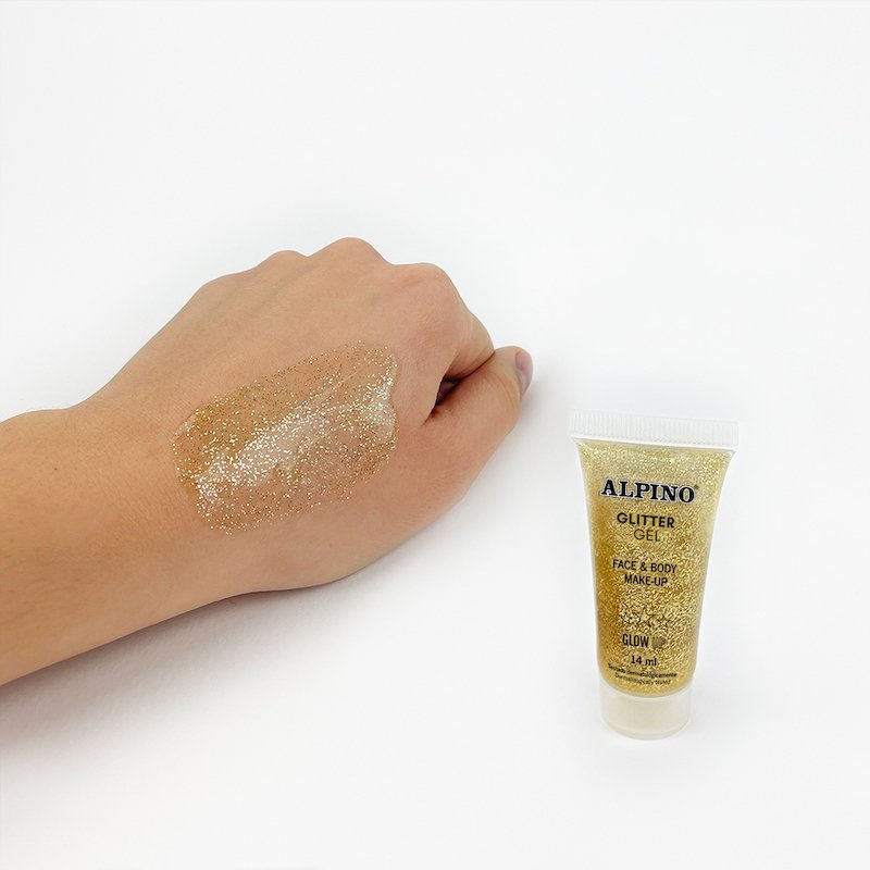 Alpino Gel Transparente Con Purpurina Glitter Caja 6u Oro