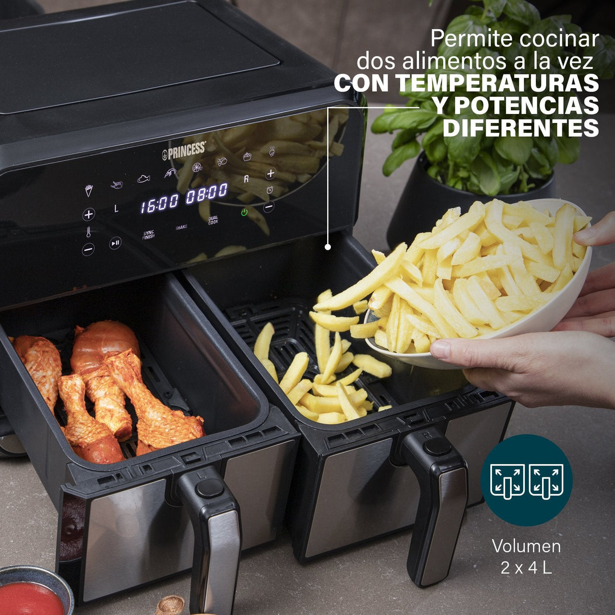 Princess Double Basket Aerofryer Heissluftfritteuse