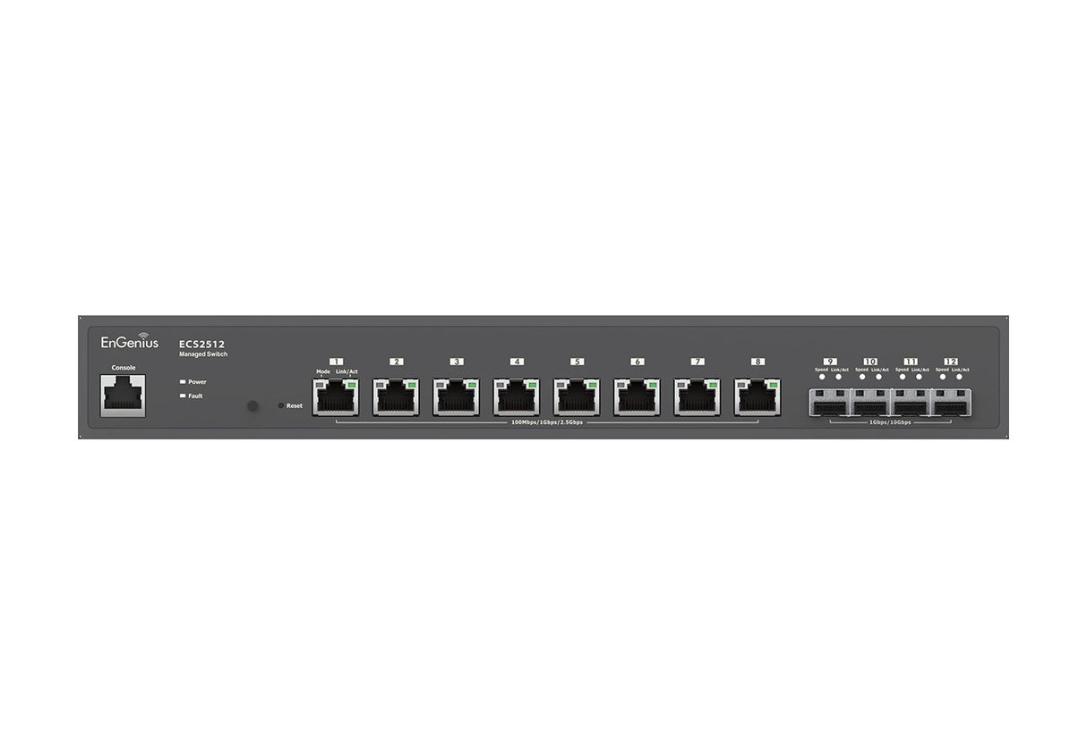 EAN 4713361935183 - EnGenius ECS2512 switch Gestionado L2+ 2.5G Ethernet (100/1000/2500) Negro imagen 2