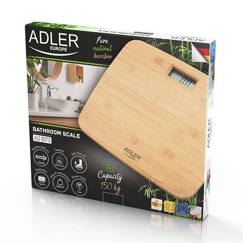 Adler Ad 8173 Báscula Electrónica De Baño Plaza Bamboo
