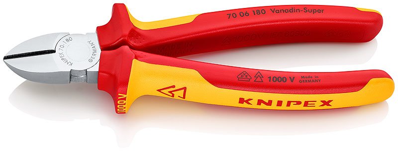 Alicates De Corte Diagonal Knipex Cromado 180 Mm