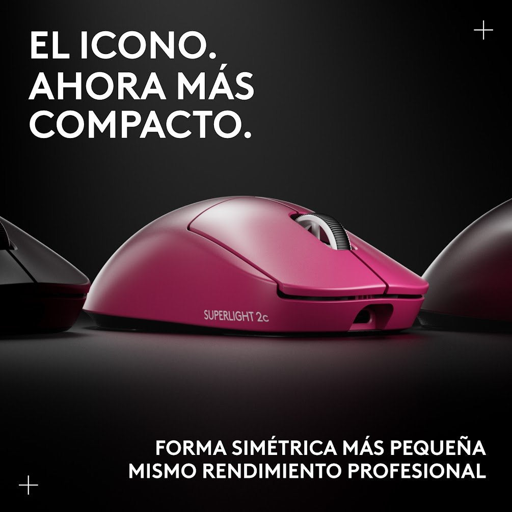 Logitech G Pro X Superlight 2c Ratón Gaming 5 Botones Inalámbrico Cableado 2.4 Ghz Usb Receptor Usb De Logitech Lightspeed Rosa