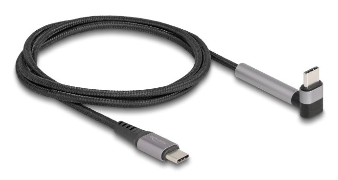 Cable Delock 81172 Usb 2.0 Usb Type-C Macho A Macho Acodado Con Función De Soporte Pd 3.0 60 W 1,5 M