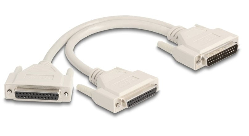 Adapter Y Cable Splitter D-Sub 25 Pin Conector Macho A 2 X D-Sub 25 Pin Conector Hembra Con Tornillos 30 Cm