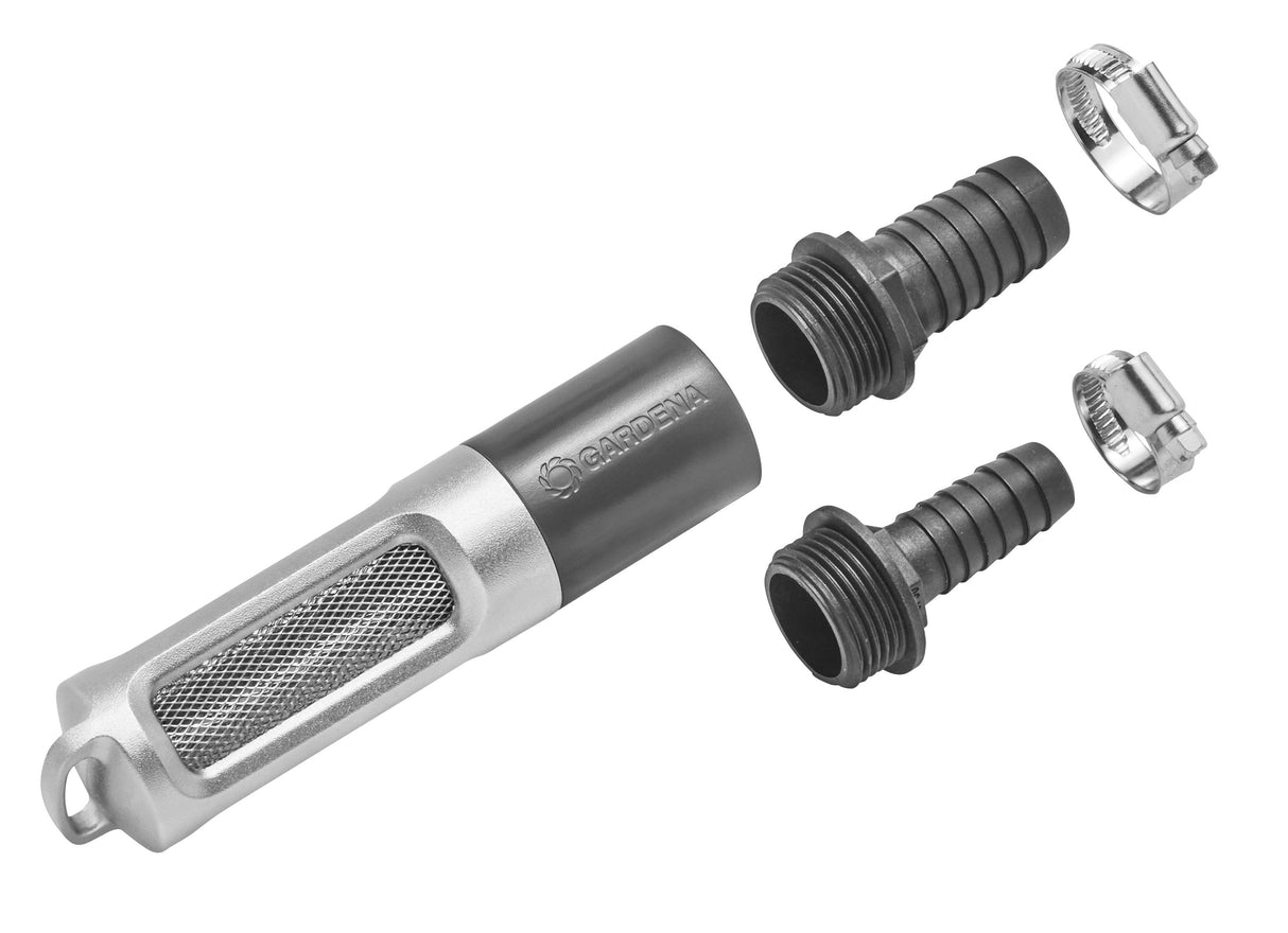 Filtro De Succión De Metal Gardena Con Parada De Flujo De Retorno, 19 Mm (3/4 ")/25 Mm (1") Gris/Plata, Con Efecto Colgante 09093-20