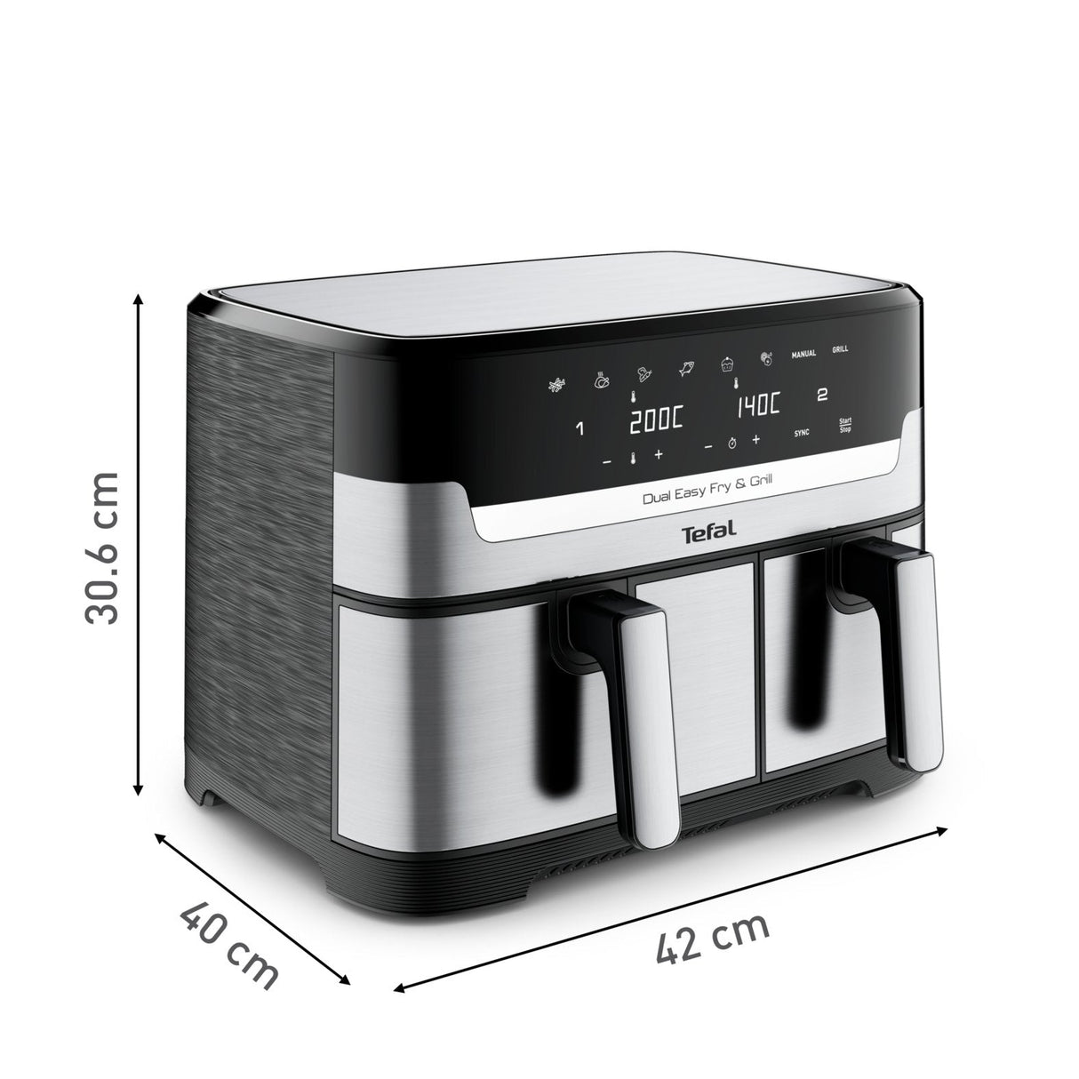 Freidora Tefal Ey905d De Aire Caliente Acero Fino/Negro