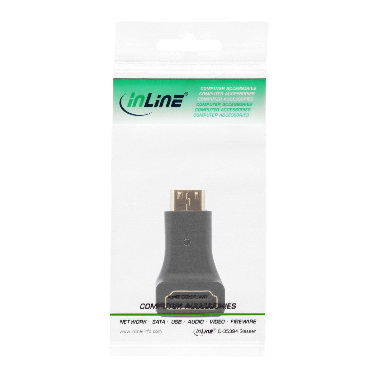 Adaptador Inline Hdmi Tipo A Hembra A Tipo C Macho En Ángulo