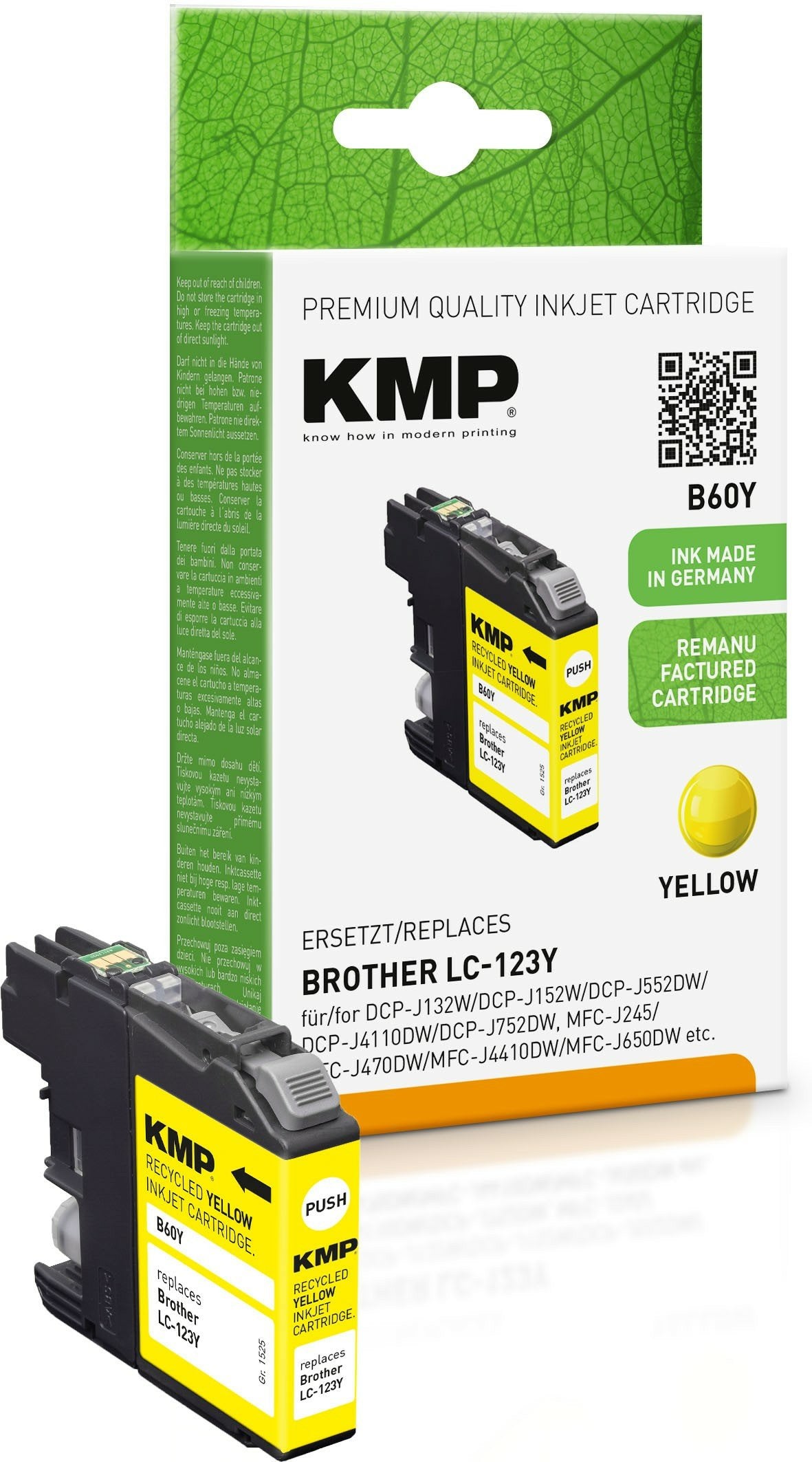 Kmp Cartucho Brother Lc-123y 600 S. Amarillo Remanufactured