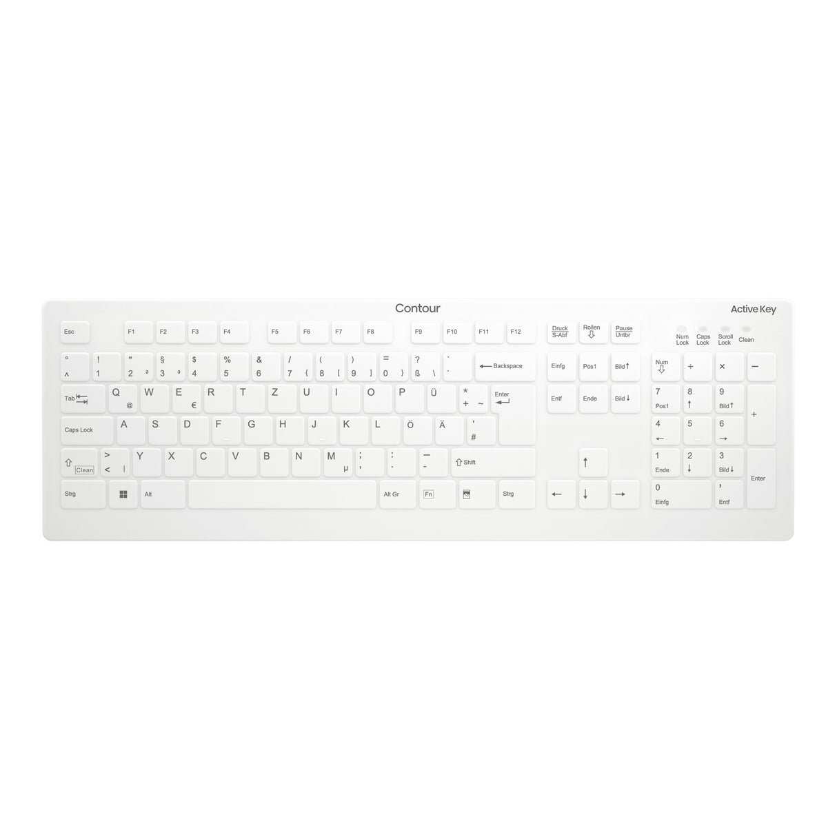 Contour Design Active Key Ak-C8112 Teclado Médico Rf Inalámbrico Qwertz Alemán Blanco