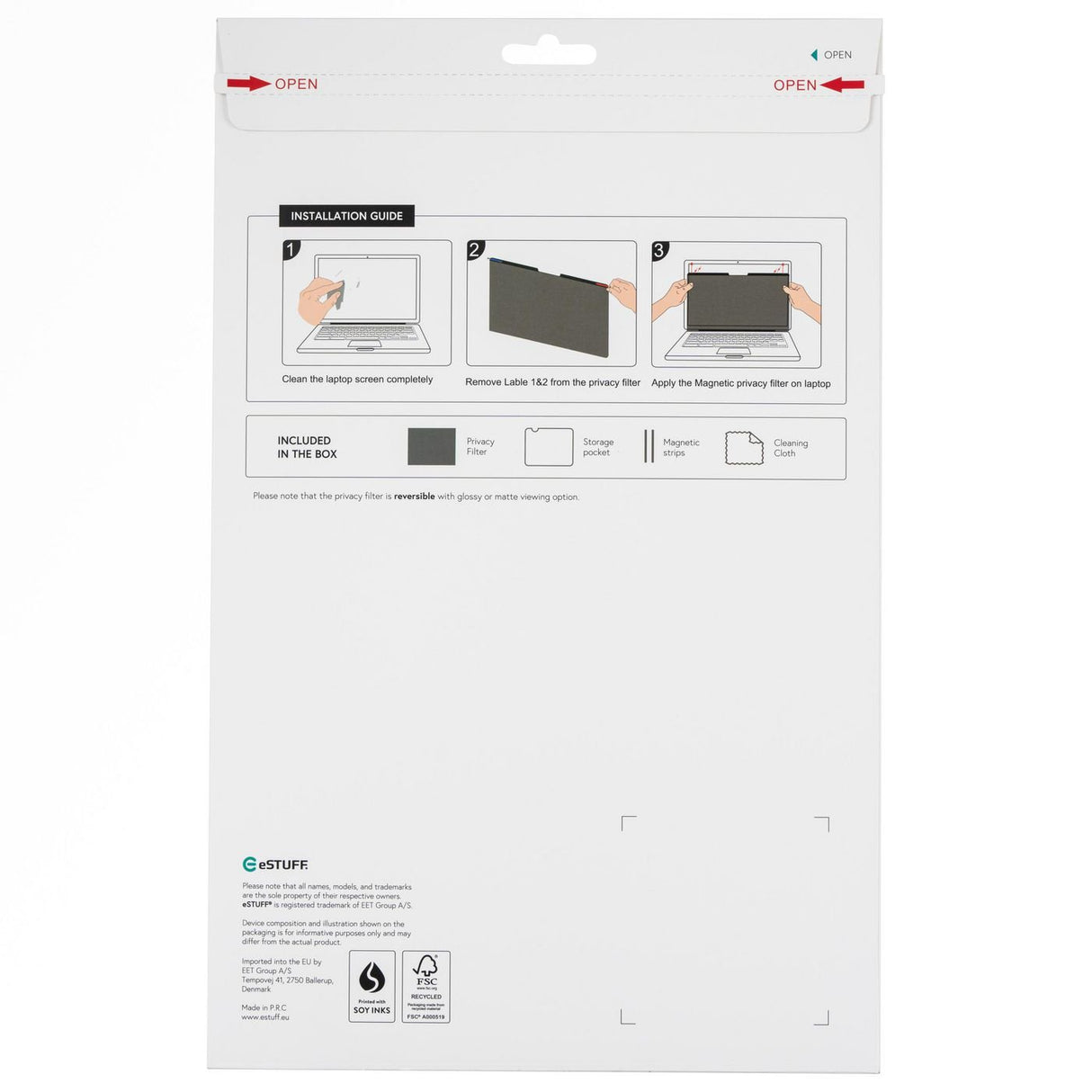 EAN 5715063196496 - eSTUFF GLBM14309198 filtro para monitor 35,6 cm (14") Portátil Filtro de privacidad para pantallas sin ma imagen 2