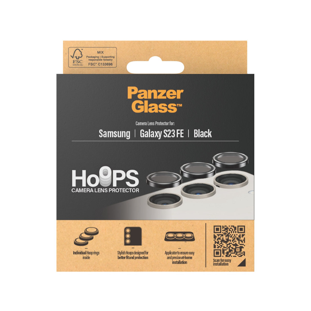 EAN 5711724004605 - PanzerGlass ® Hoops® Camera Lens Protector Black Samsung Galaxy S23 FE Protector de pantalla 1 pieza(s) imagen 3