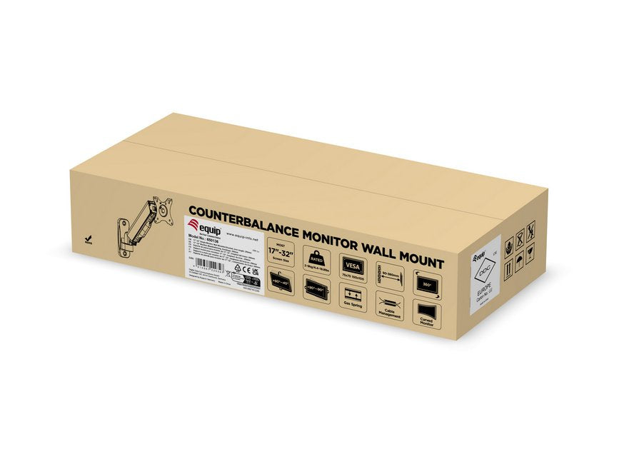 Equip 650136 Soporte Para Monitor 17"-32" 334mm 1tft Con 360° Negro Pared