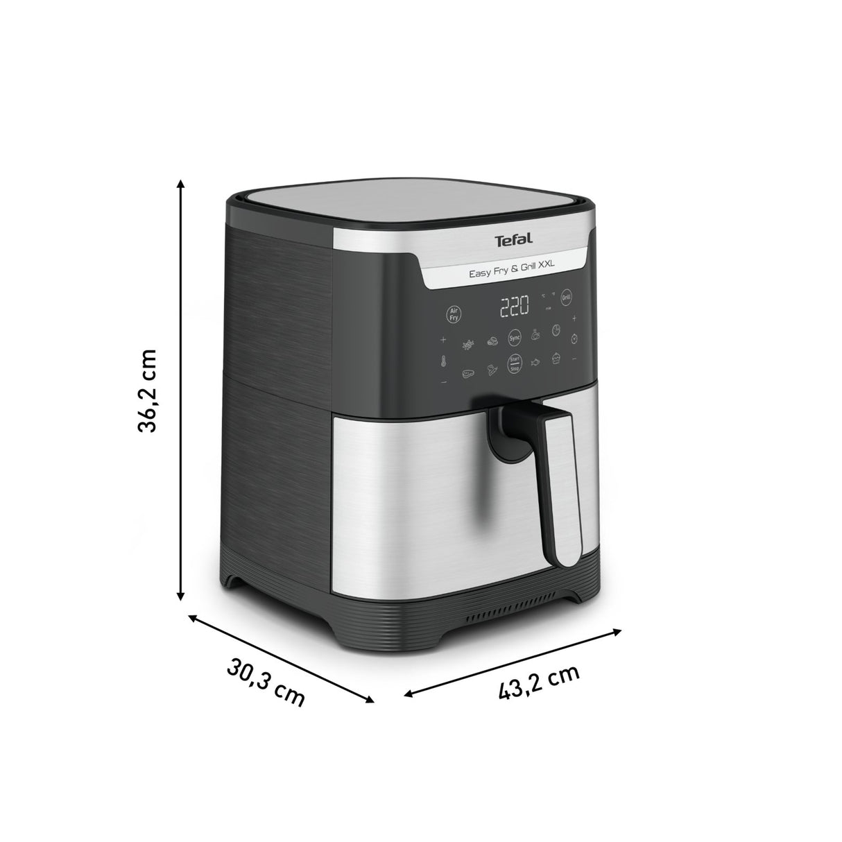 EAN 3045387248253 - Tefal Easy Fry & Grill EY801D 6,5 L Independiente 1650 W Freidora de aire caliente Acero inoxidable imagen 8