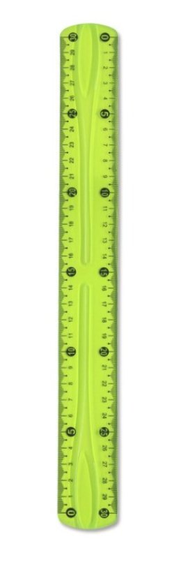 Bismark Regla Flexible 30cm - Fabricada En Pvc - Ideal Para Colegio - Colores Amarillo Y Verde Aleatorios