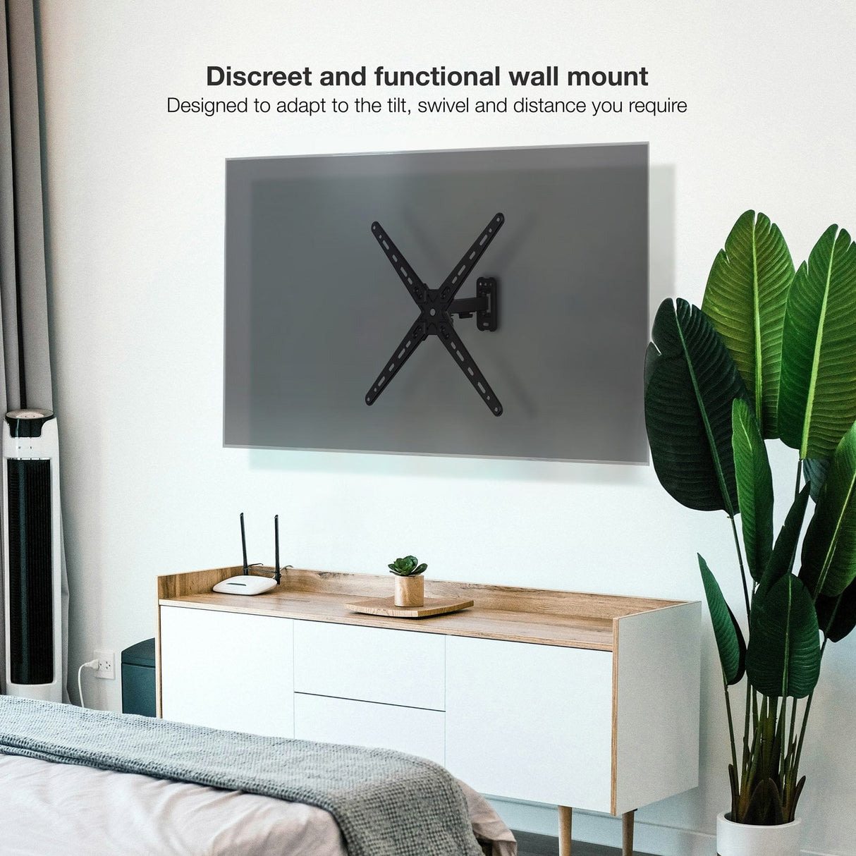 Soporte Pared Pantallas 13-55" Gira/Incli Negro