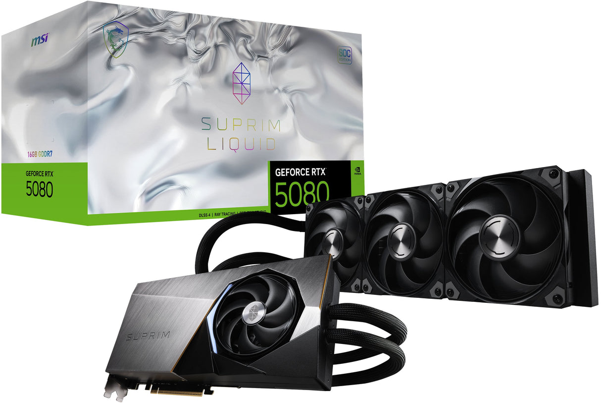 EAN 4711377292221 - MSI SUPRIM GEFORCE RTX 5080 16G LIQUID SOC tarjeta gráfica NVIDIA 16 GB GDDR7 imagen 1