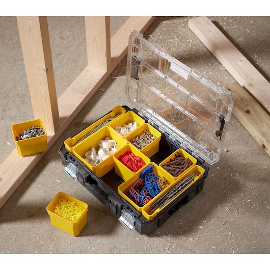 Stanley Pro-Stack Organizer Duo-Pack (Negro/Transparente, 2 Stück) Fmst82967-9