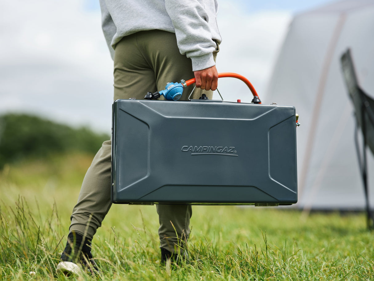 Campingaz Camping Kitchen 2 Grill & Go Cv, Cocina De Gas (Gris/Negro, 2x 2kw, Modelo 2023)