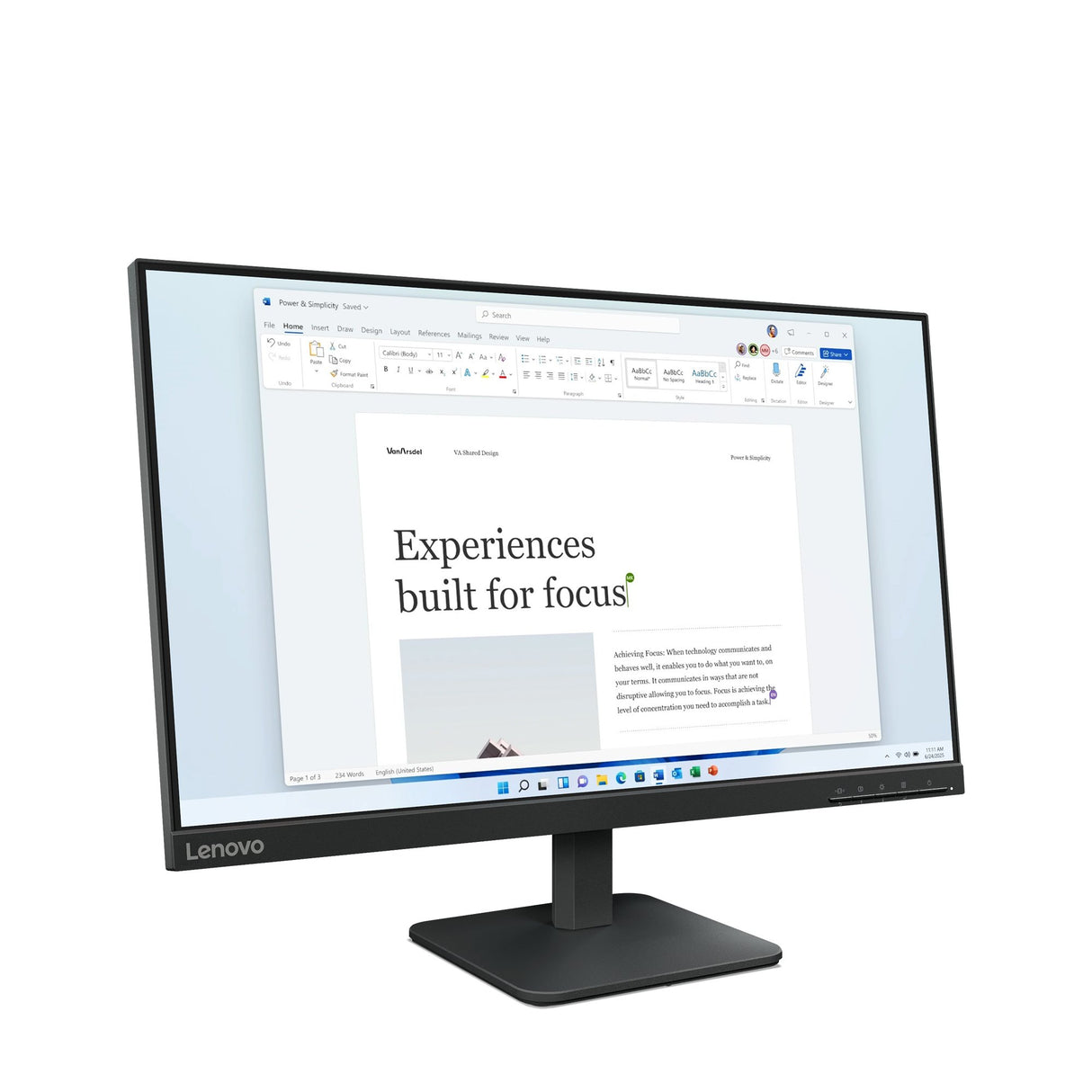 EAN 198156534620 - Lenovo L24-4e pantalla para PC 60,5 cm (23.8") 1920 x 1080 Pixeles Full HD LCD Negro imagen 2