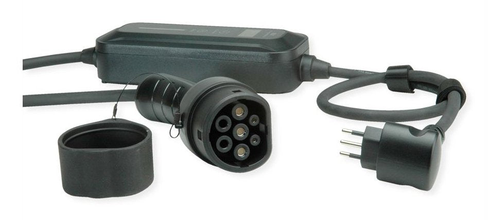 Roline Tragbares E-Auto Ladegert, Cei23-50 (It, Typ-L) & Typ2 Stecker, 1-Phasig, Mode 2, 16 A, 3,6 Kw, 3 M
