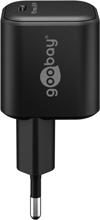 Cargador  65w Usb 1 Puert. Usb-C Negro Gan Pd Salida Lateral Tamaño Nano Goobay