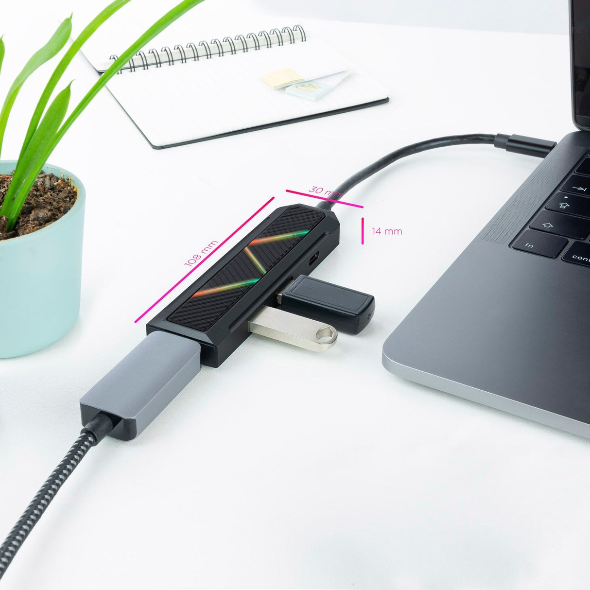 Nanocable 4 En 1 Hub Usb-C 3.0 Con 2x Usb-A 3.0, 1x Usb-C Pd, 1x Hdmi - Carcasa De Aluminio - Cable De 0.15m