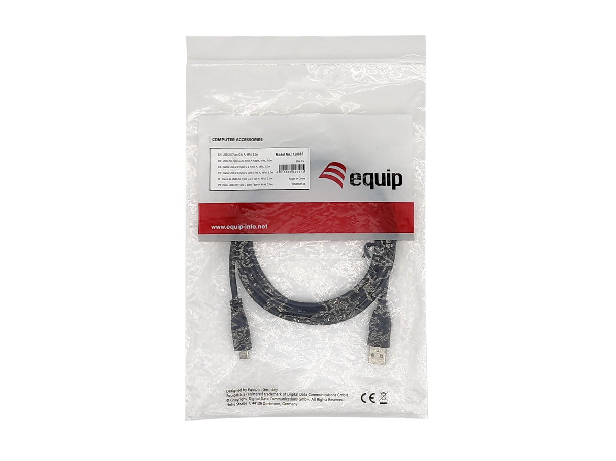 Equip Cable Usb-C2.0->A 3a M M 0.50m Negro