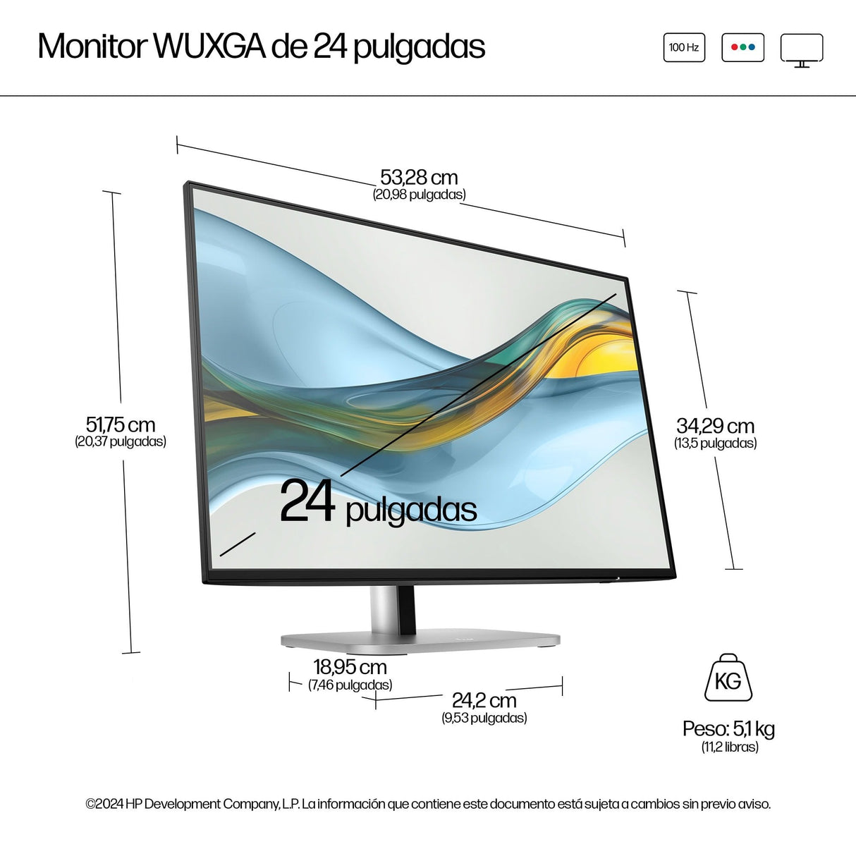 Hp Series 5 Pro 24 Inch Wuxga Monitor - 524pn