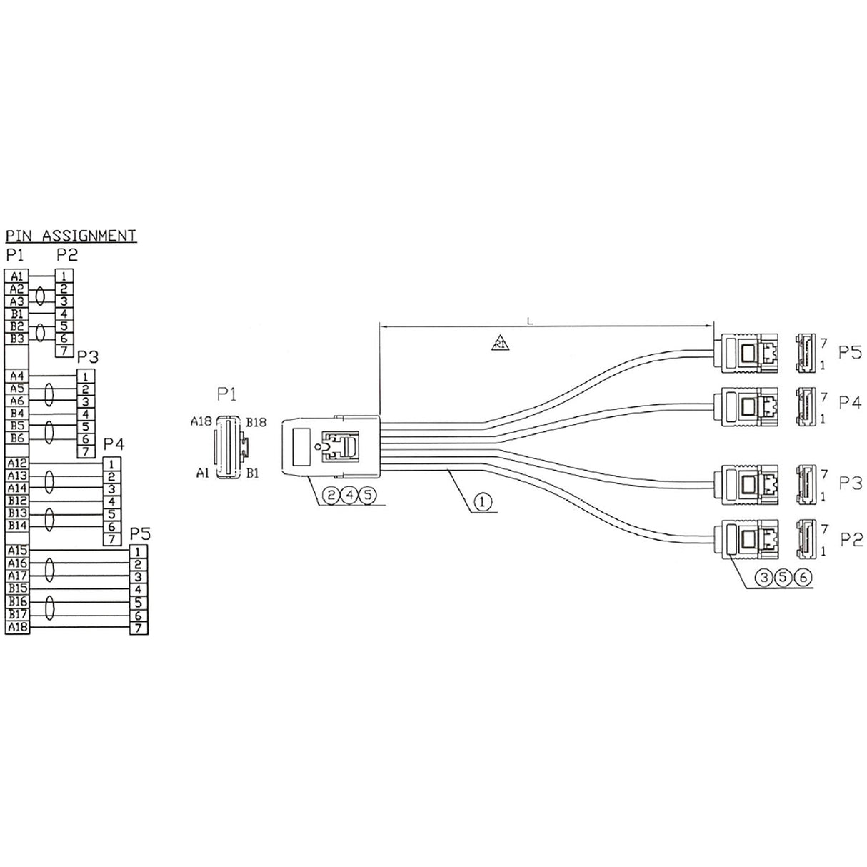Cable Sas Inline Mini Sas Sff8087 A 4x Sata Ocr Directo 0,75 M