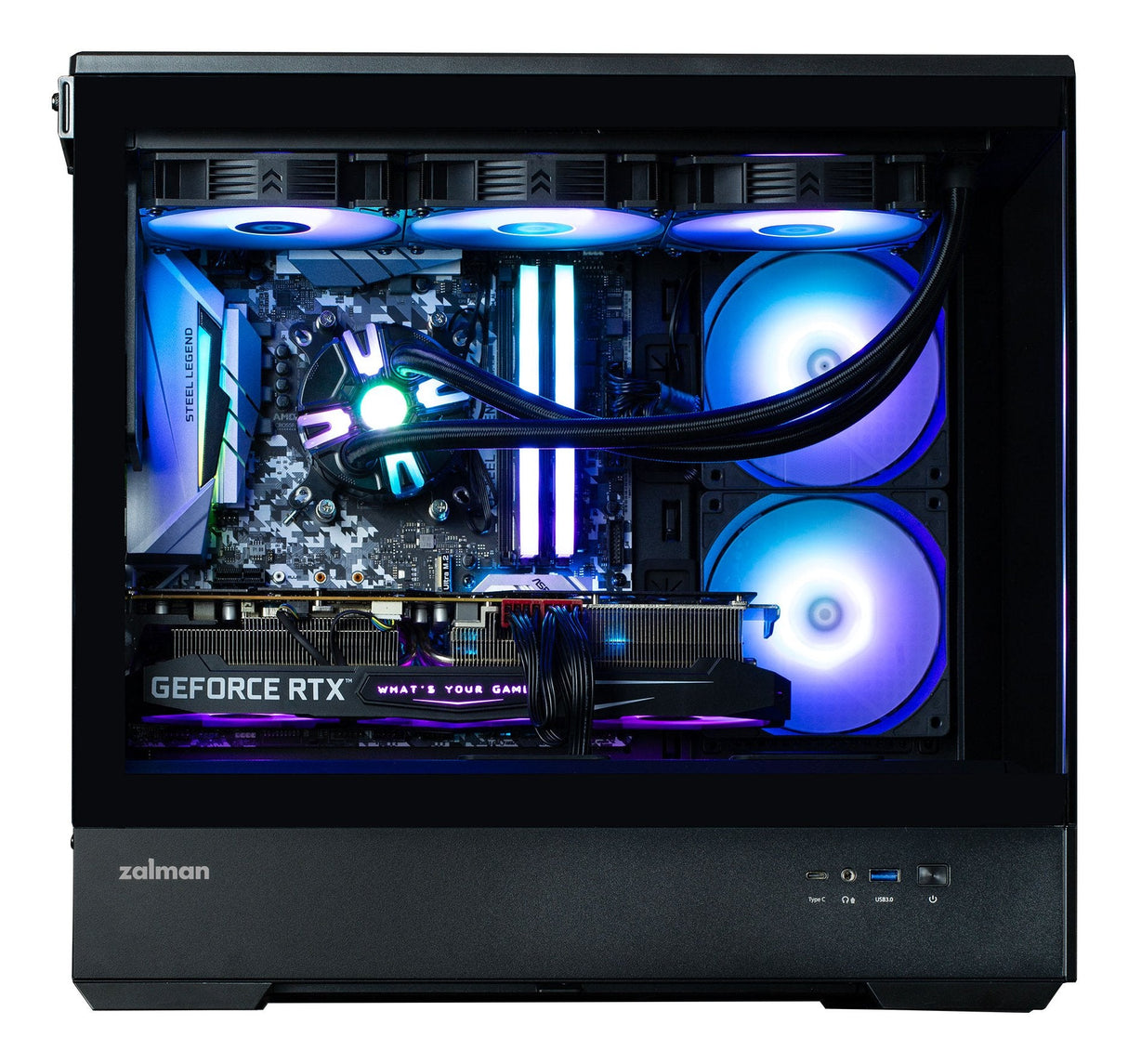 Caja Pc Zalman P30 Matx 3 X Vent 120mm Argb 2xusb 3.0 Negro S/N Fuente