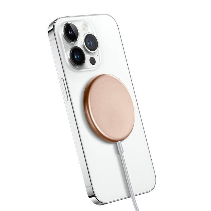 Magspot Wireless Charger Aluminiowa Ladowarka Indukcyjna Magsafe 15w Zlota