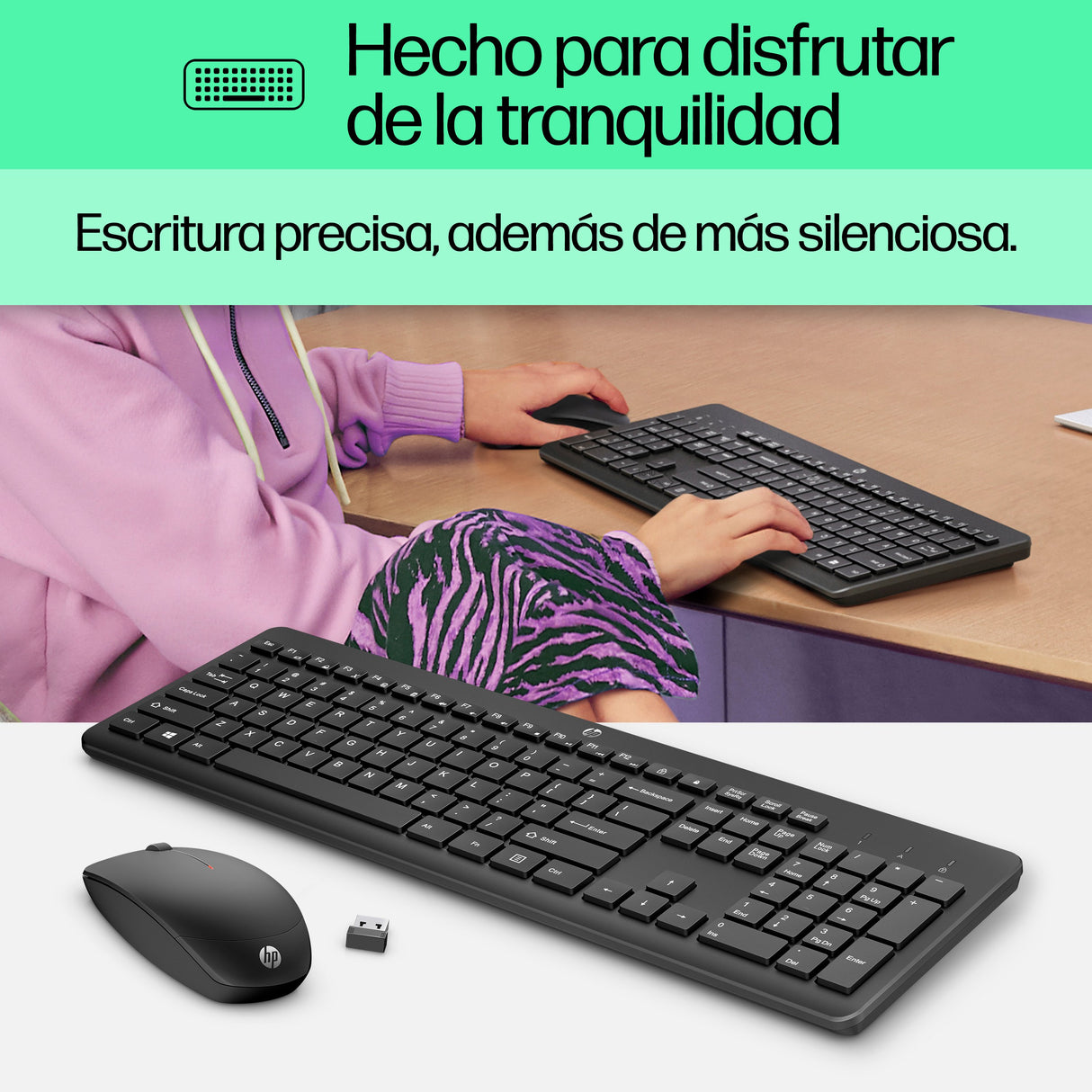 EAN 0195122118693 - HP 230 Wireless Mouse and Keyboard Combo teclado Ratón incluido Oficina RF inalámbrico Negro imagen 6