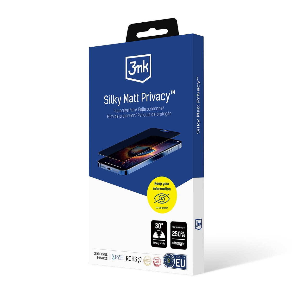 Protector De Pantalla De Privacidad Para Iphone 15-3mk Silky Matt Privacy