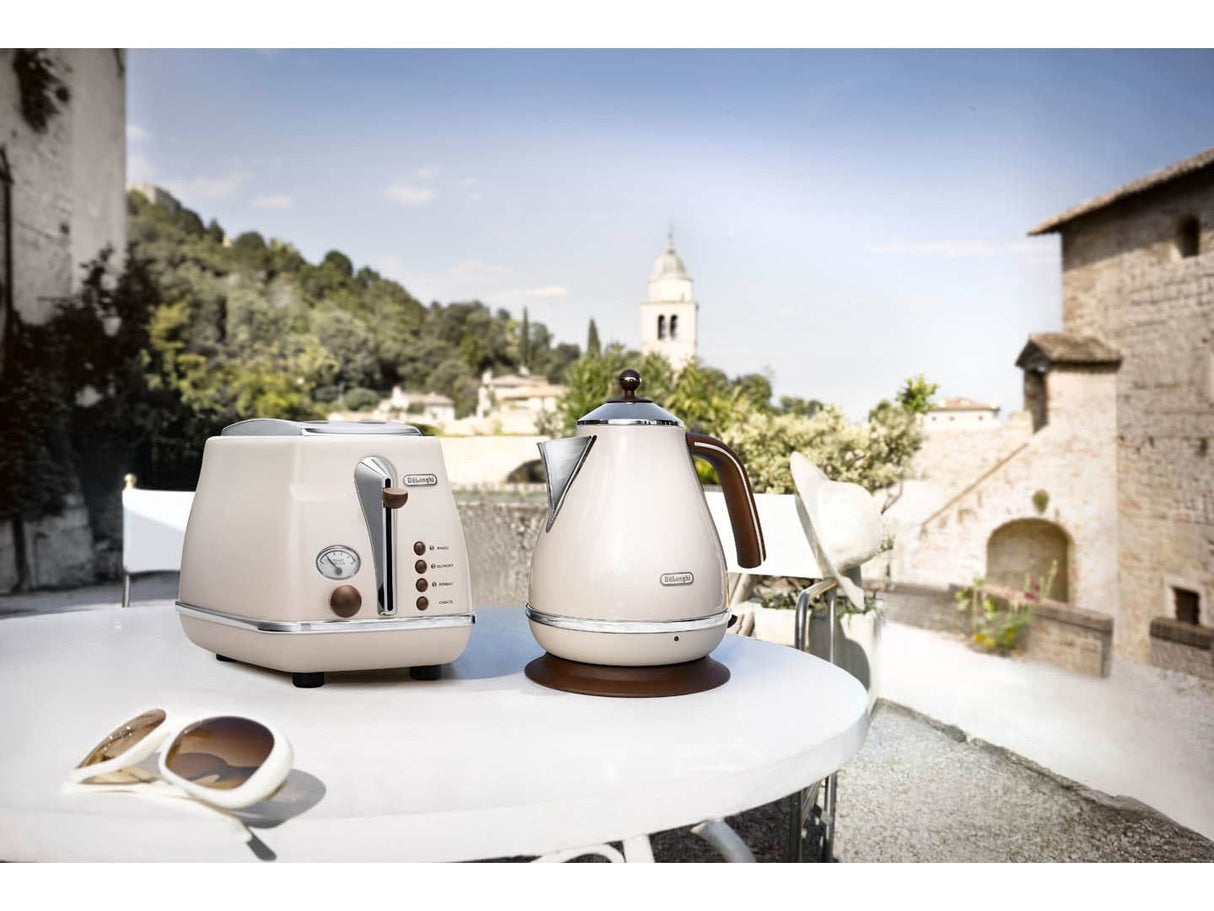 Tostadora Delonghi Icona Vintage Ctov 2103.Bg Beige, 900 Vatios, Para 2 Rebanadas De Pan Tostado Ctov 2103.Bg