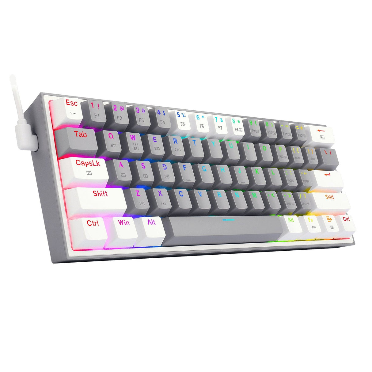 Redragon Fizz Pro Teclado Español Mecanico Gaming Rgb Gris/Blanco