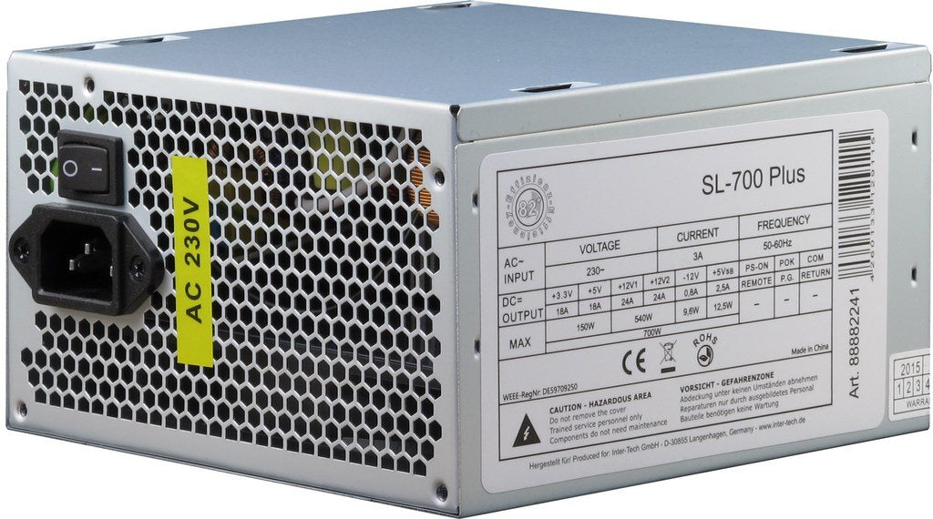 Fuente De Alimentación Inter-Tech Sl-700 Plus 700 W 20+4 Pin Atx Atx Plata