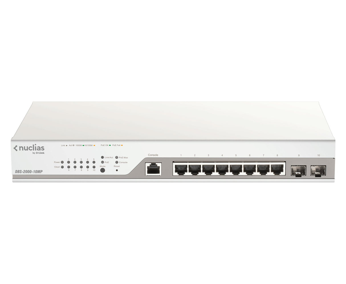 EAN 0790069442933 - D-Link DBS-2000-10MP switch Gestionado L2 Gigabit Ethernet (10/100/1000) Energía sobre Ethernet (PoE) Gri imagen 1