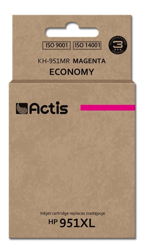 Tinta Actis Kh-951mr (Reemplazo De Hp 951xl Cn047ae - Estándar - 25 Ml - Magenta)