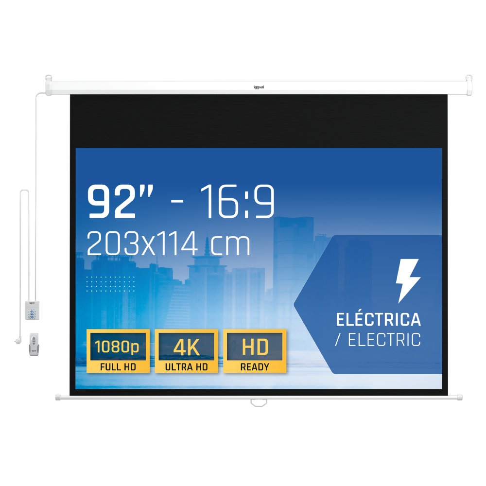 Iggual Pantalla Elec. Pano.92" 203x114 Cm Contrem
