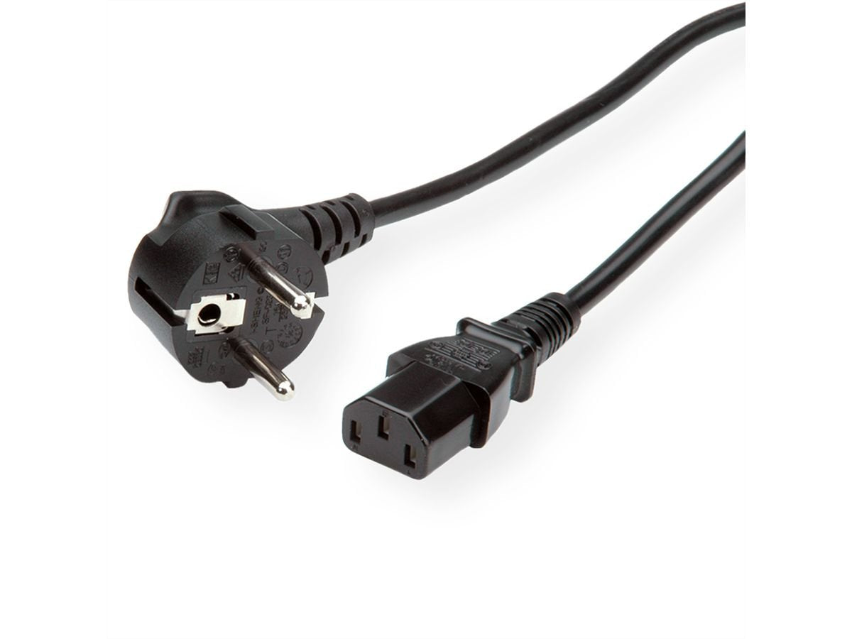 Roline Netzcable Gerade Iec-Buchse Schwarz 3m