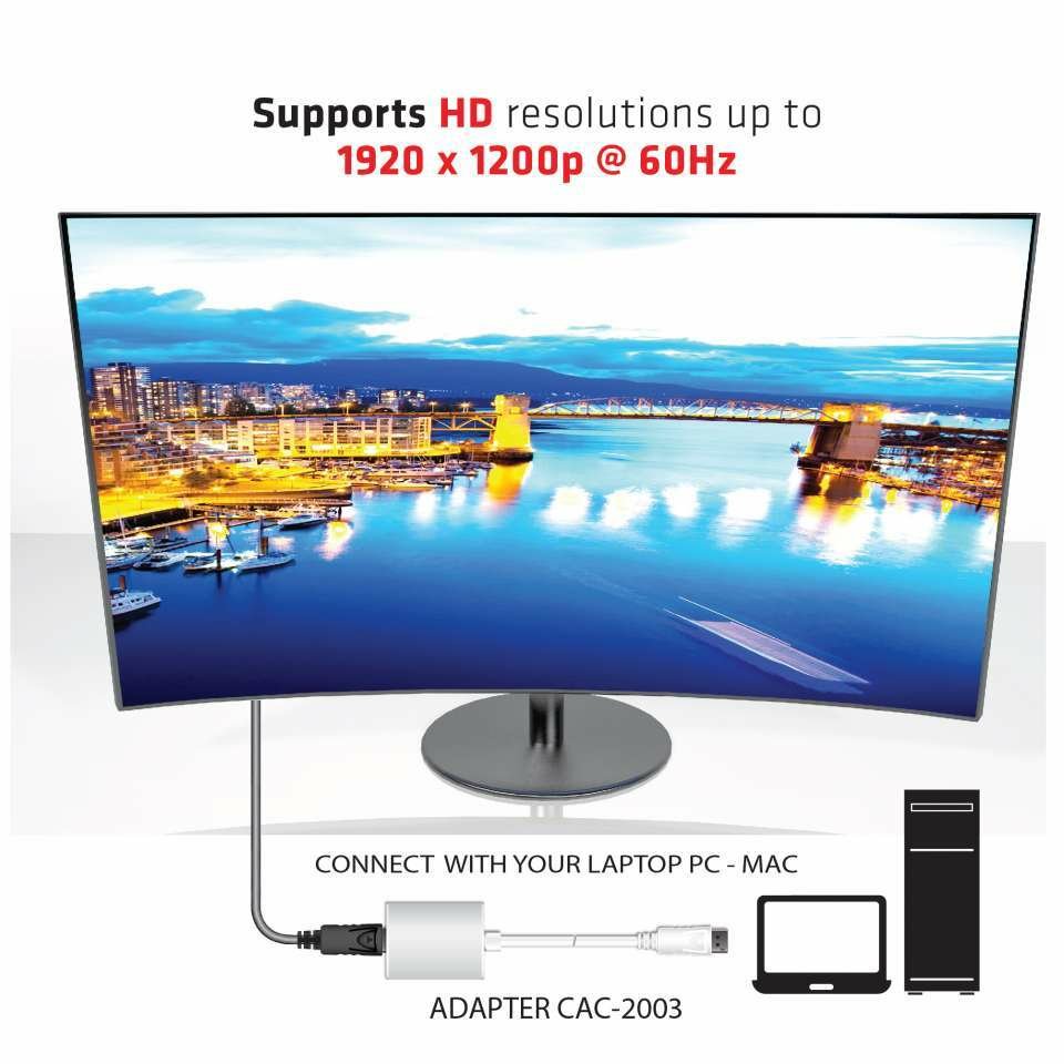 Club3d Displayport A Vga Adaptador Activo