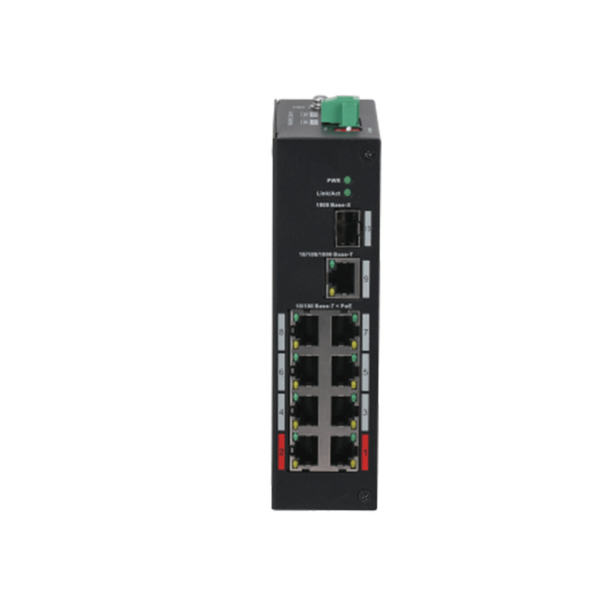 Switch Rango Temp Extendida 8 Puertos 10/100 +1 Uplink Gigabit +1sfp Layer 2 Hi-Poe 60w
